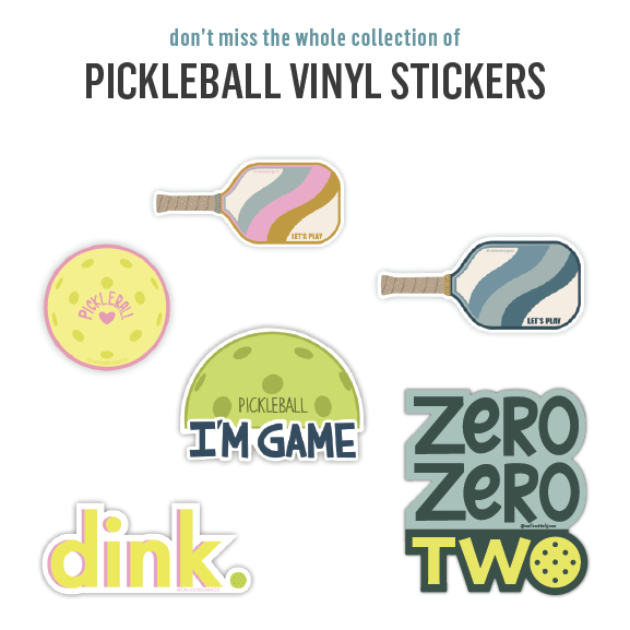 Pickleball Heart Vinyl Sticker