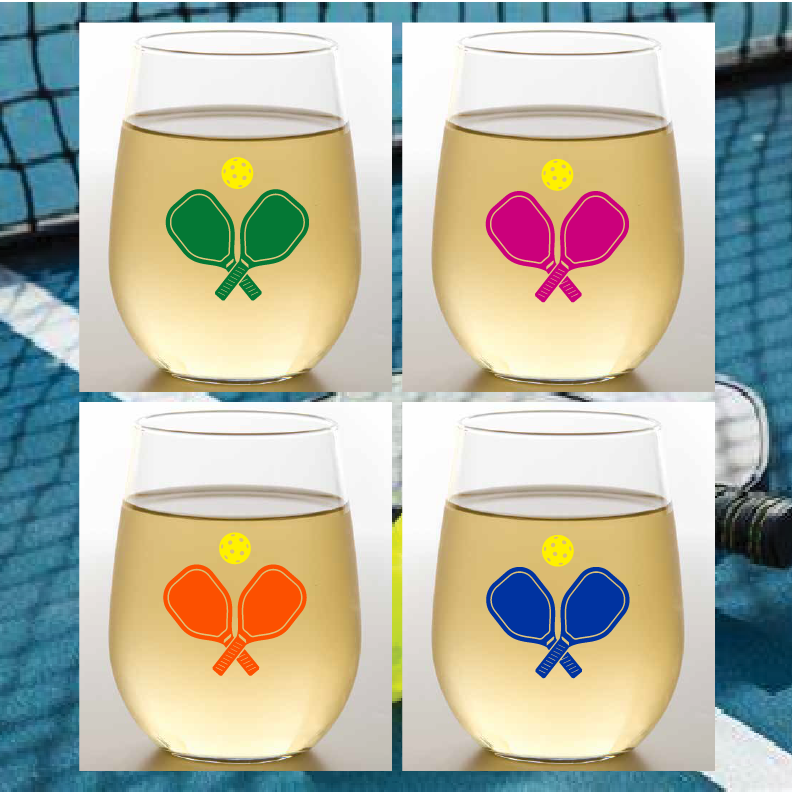 Pickleball Shatterproof Wine Glasses