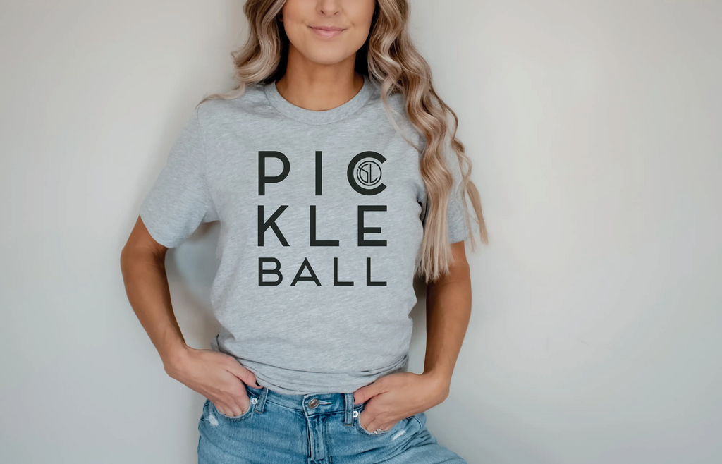 PICKLEBALL T-Shirt - Grey + Black
